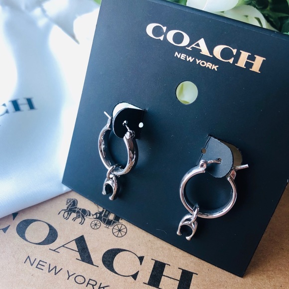 silver coach hoop earrings